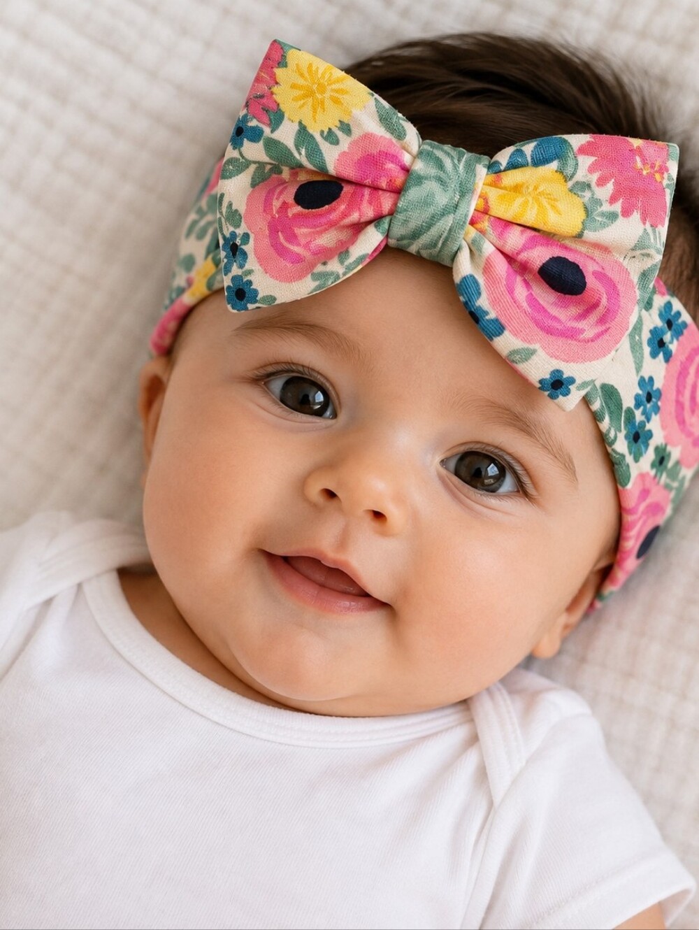 Little Sleepies Pink Secret Garden Luxe Bow Headband NWT